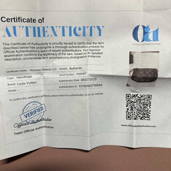 Louis Vuitton Monogram Mini Pochette Dust Bag with Certificate of Authenticity - Picture 14 of 15